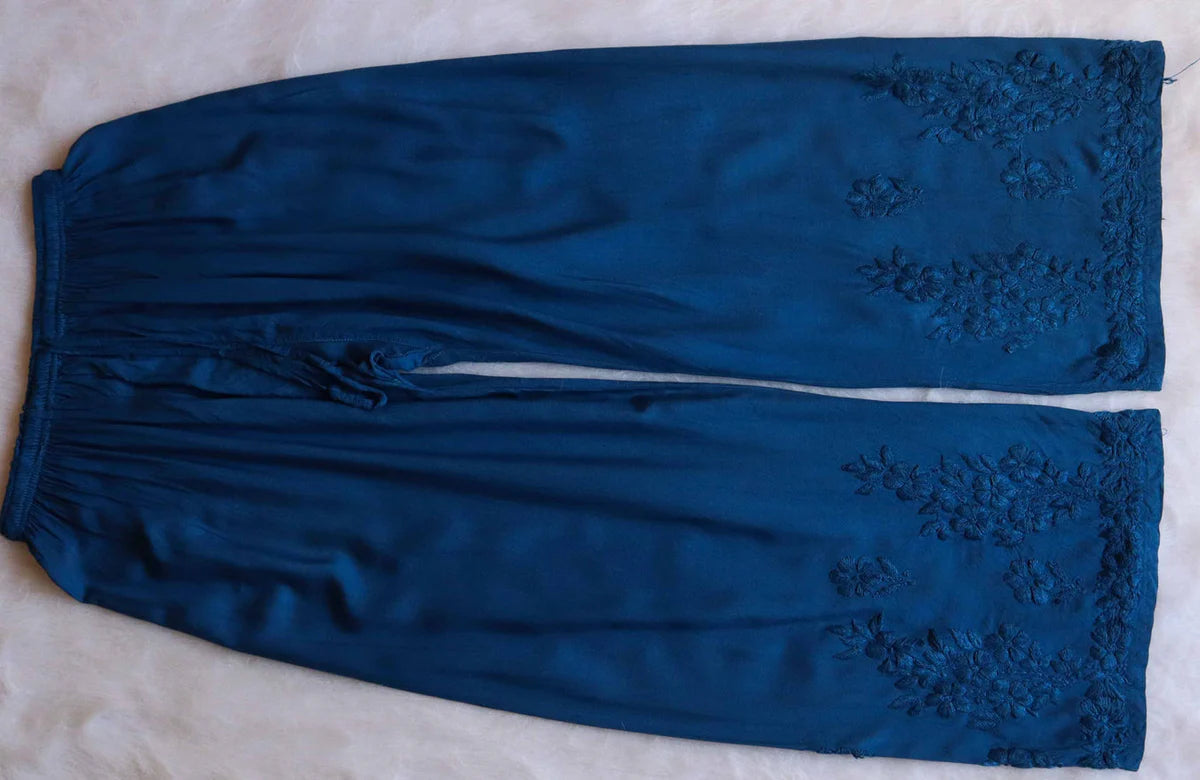 HAYA-(B) ROYAL BLUE RAYON PALAZZO PANT