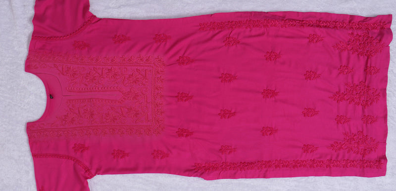 HAYA RANI PINK RAYON KURTA PANT SET