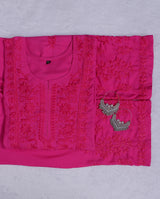 HAYA RANI PINK RAYON KURTA PANT SET