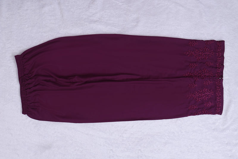 HAYA PURPLE  RAYON KURTA PANT SET