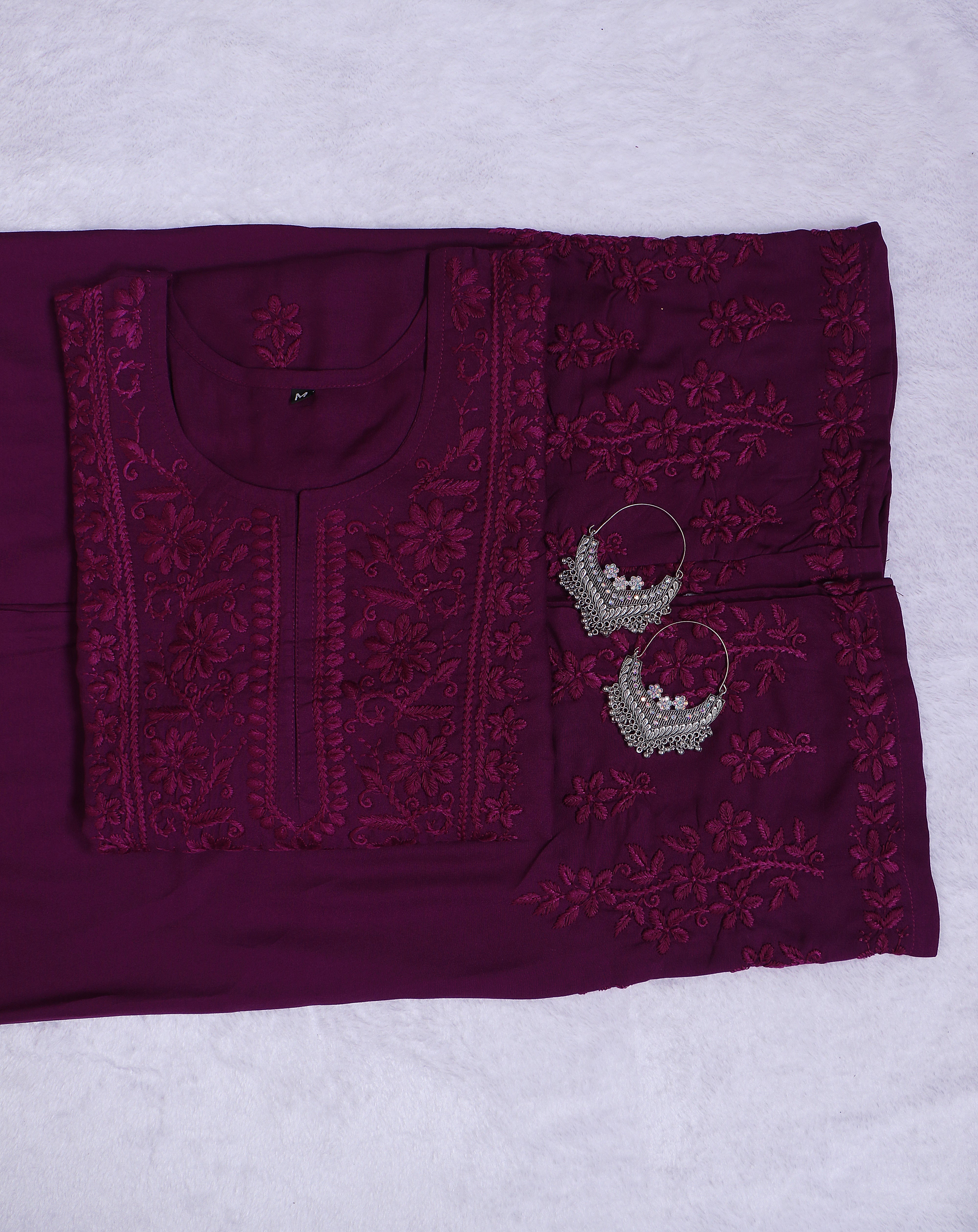 HAYA PURPLE  RAYON KURTA PANT SET