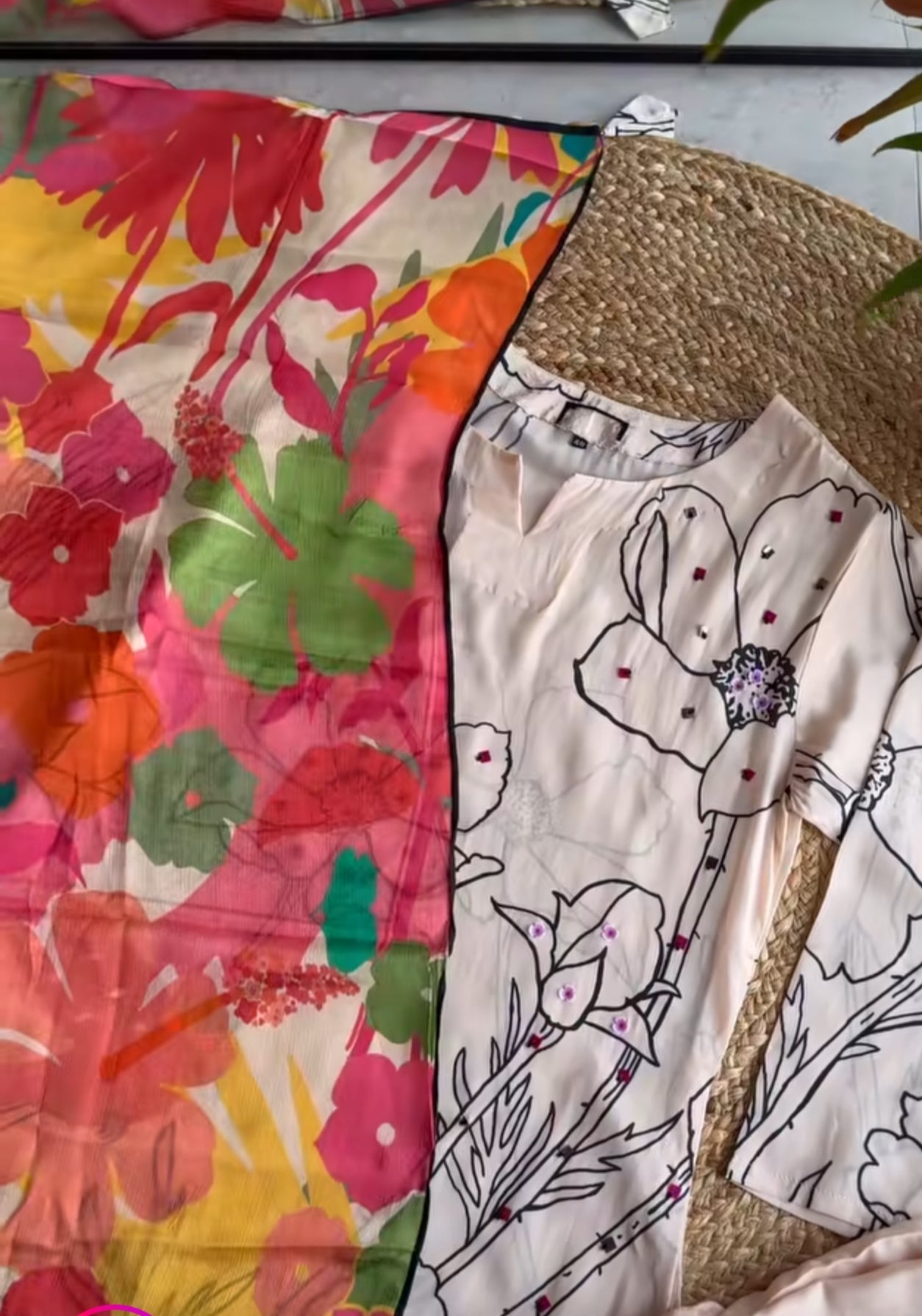 maithili contrast dupata dress