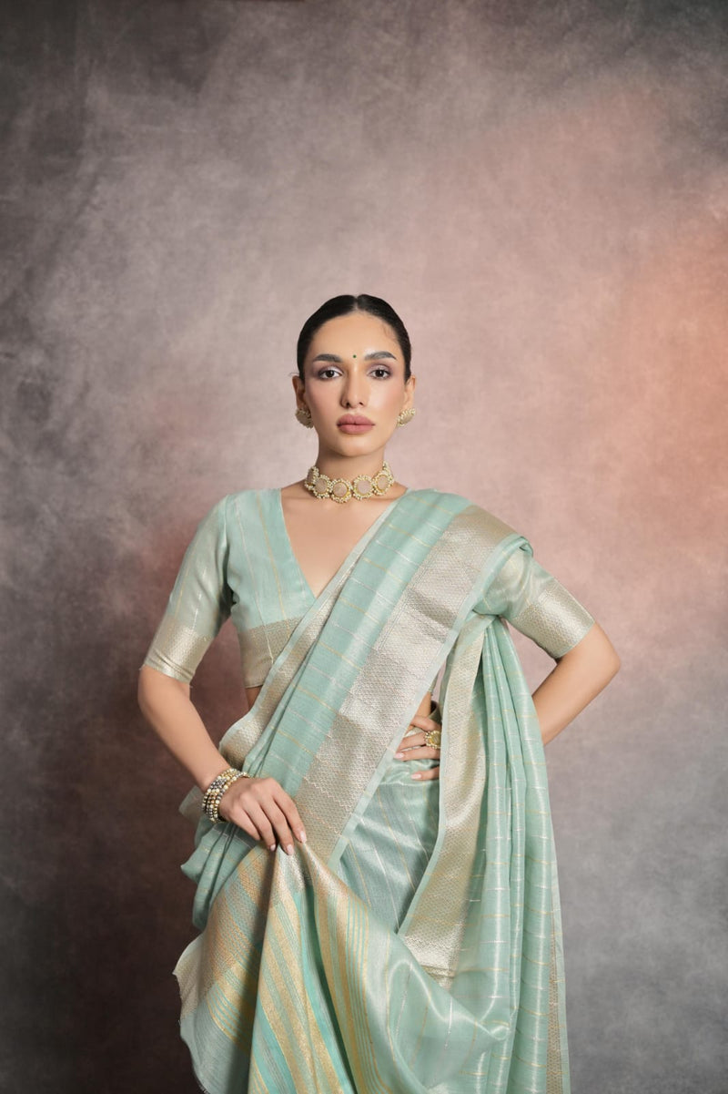 Inaya Light Grey Soft Mulberry Silk saree