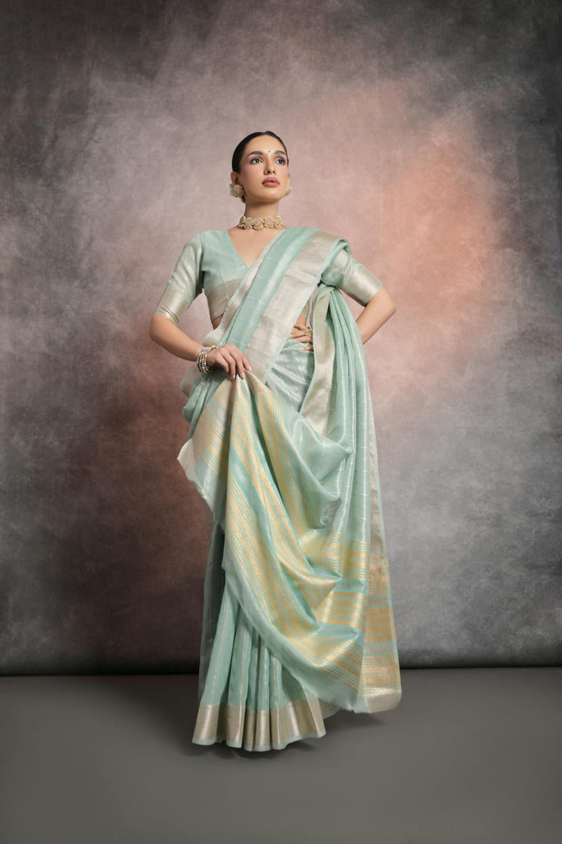 Inaya Light Grey Soft Mulberry Silk saree