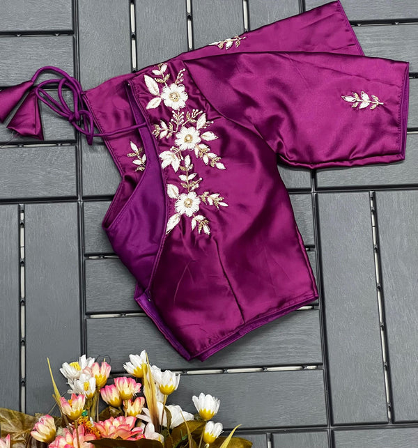 Brinda Hand work Purple Blouse