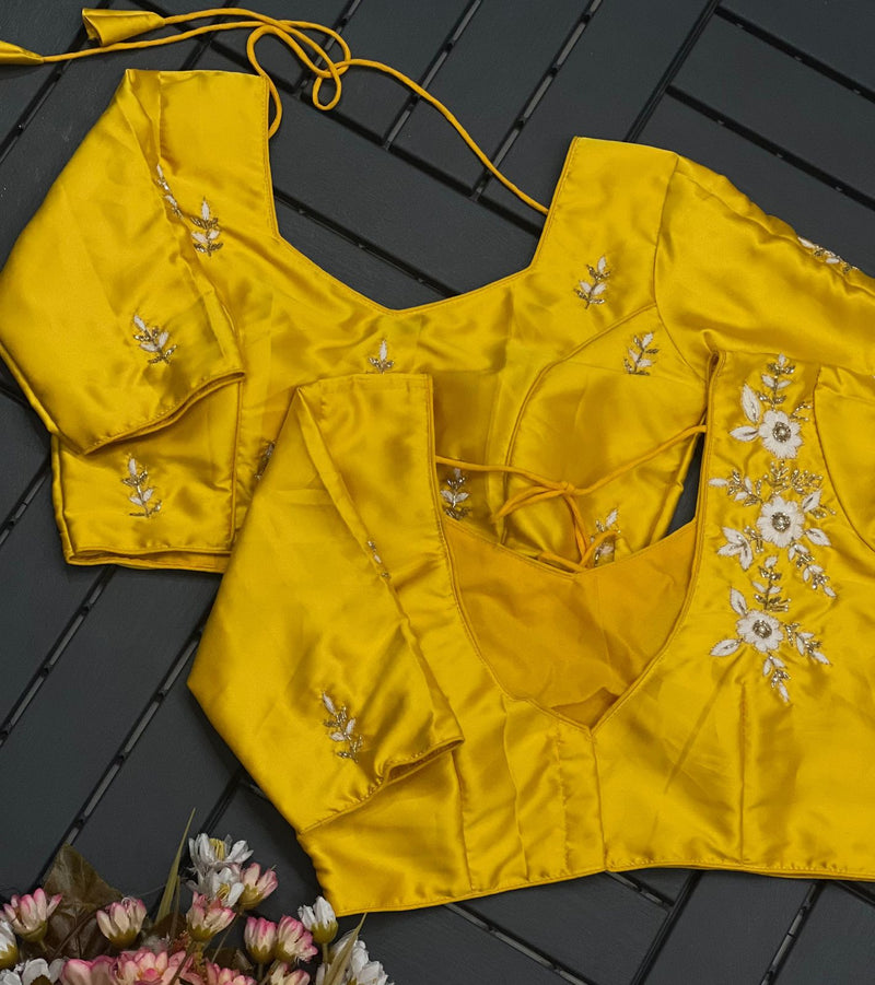 Brinda Hand work Mustard Blouse