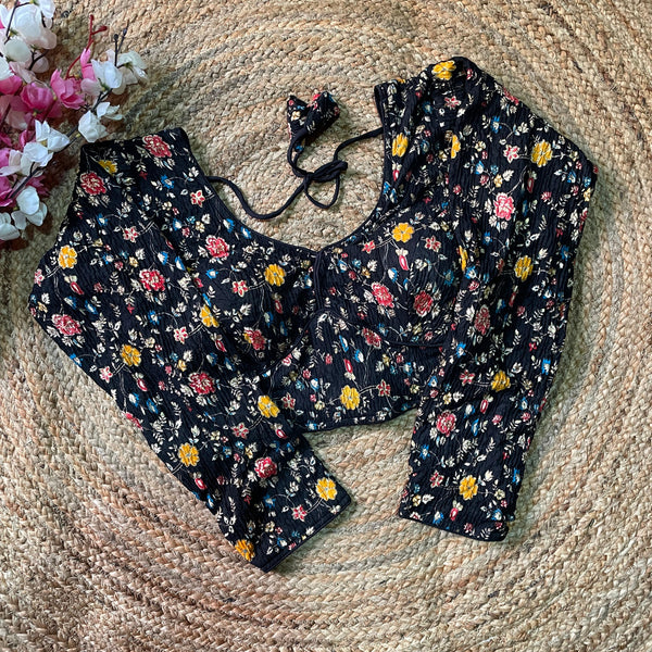 Gul Black Multi Flower Blouse