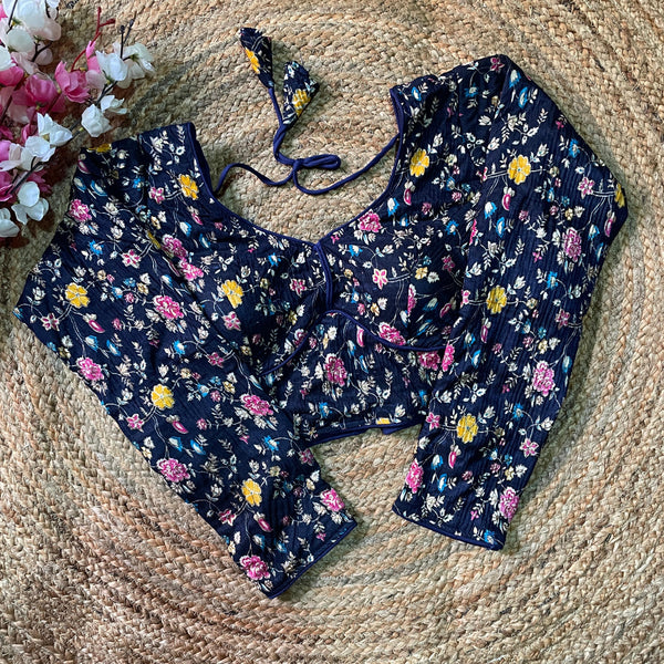 Gul Blue Multi Flower Blouse