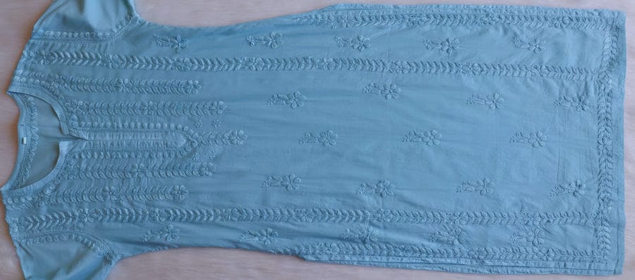 TANVI SEA BLUE  PURE COTTON KURTA